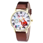 Mulheres Rel¨®gios de Luxo Magro PU Leather Strap Rodada Dial rel¨®gio de quartzo ZLF0401