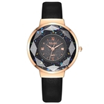 Mulheres relógio de quartzo com Dial rolamento Bead Matte Fina PU Leather Strap Analog Moda relógio de pulso