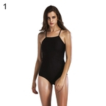 Mulheres Sexy One-piece Back Bandage Monokini Swimwear Verão Praia Maiô