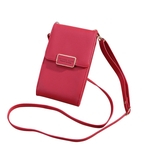 Mulheres Simples sólida carteira de couro colorida Moda Zipper Single-ombro Bag Gostar