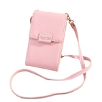 Mulheres Simples sólida carteira de couro colorida Moda Zipper Single-ombro Bag