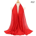 Mulheres Simples sólido Cobertor Cor Chiffon Scarf muçulmana Xaile Enrole