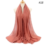 Mulheres Simples sólido Cobertor Cor Chiffon Scarf muçulmana Xaile Enrole