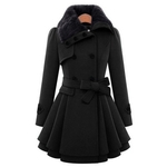 Mulheres Slim Fit Médio Longo Overcoat de lã Double Breasted Overcoat Windbreaker Clothing shoes and jewelry