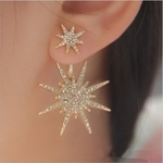 Mulheres Snowflake forma delicada Dangle Gold Star Ear Stud Brinco 1PC Jóias Em estoque