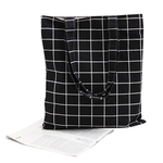 Mulheres Student Algodão Linho Moda Plaid Shoulder Tote Bolsa de compras de Eco Grande Capacidade lona Bolsa Pouch