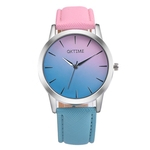 Mulheres Stylish Gradiente Watch Color com couro pulseira Estudantes Sports Quartz Relógio de pulso Ornamento do presente