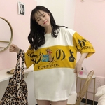 Mulheres T-Shirt Tops de Verão Plus Size Harajuku Estilo Tripulação Pescoço Meia Manga Casual Estudante Solto Casal Desgaste