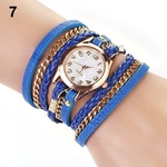 Mulheres Vintage Multilayer Faux Leather Alloy Braided Bracelet Relógio De Pulso Jóias