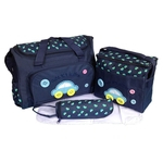 Multi-função Múmia Bag Quatro peças Set Oxford desenhos animados do carro Waterproof Mãe Bag