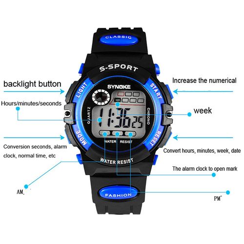 Multi função Sports Watch Digital LED Alarm impermeável relógio eletrônico