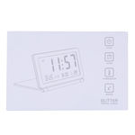Multifuncional Silenciosa Lcd Digital Grande Tela Travel Desk Alarme Eletrônico Relógio, Data / Hora / Calendário / Temperatura Display, Snooze, Folding (branco + Silver)