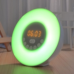 Multifunction Intelligent Bluetooth Speaker Wake-up LED com Radio 7colors Mudança Alarm Clock