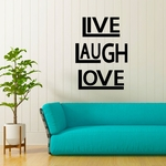 Murais de adesivos de parede de PVC Live Laugh Love for Home Room Wall Decoration
