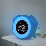  Music Alarm Clock LED Crianças Relógio Despertador Night Light sono Sounds Máquina Crianças dos desenhos animados lâmpada de cabeceira