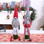 Natal Long Leg Hat Stripe Gnome Garrafas De Vinho Cover Gift Cover Table Decor