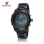 NAVIFORCE 9024 Quartz A?o Inoxid¨¢vel Pulseira Dual Display rel¨®gio de pulso