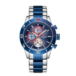 Naviforce Men Quartz Relógio de pulso Data Chronograph Waterproof Luminous Stainless Watch Negócios Aço