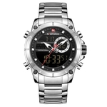 Naviforce Men Quartz Relógio Digital Dual Time Data Luminous Relógio Waterproof Sports relógio de pulso