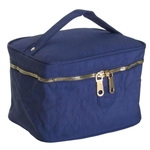 Necessaire feminina em nylon amassado azul O´LY