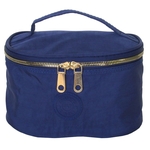 Necessaire feminina em nylon amassado azul O´LY