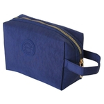 Necessaire feminina em nylon amassado azul O´LY