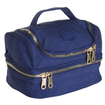 Necessaire feminina térmica em nylon amassado azul O´LY