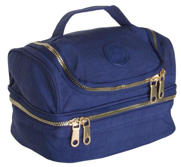 Necessaire Feminina Térmica em Nylon Amassado Azul OLY