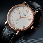 Fashion Classic Big Digital Scale Leather Belt Men's Business Quartz Watch