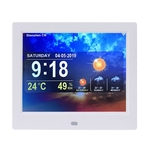 8 Inch WiFi Weather Machine Forecast Relógio Digital Photo Frame Album eletrônico Jogador