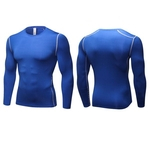 New Compression rápida shirt mangas compridas treinamento camisetas Verão roupa da aptidão cor sólida Bodybuild Gym Crossfit