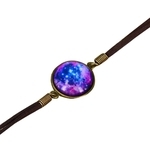 New Fashion Jóias Galaxy Nebulosa do espaço Weave Strap Gemstone Bracelet Bangle