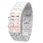 New Ferro metal Samurai Pulseira LAVA Assista Digital LED Rel¨®gios Hour Homens Mulheres