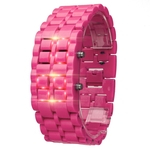 New Ferro metal Samurai Pulseira LAVA Assista Digital LED Rel¨®gios Hour Homens Mulheres