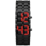 New Ferro metal Samurai Pulseira LAVA Assista Digital LED Rel¨®gios Hour Homens Mulheres