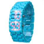 New Ferro metal Samurai Pulseira LAVA Assista Digital LED Rel¨®gios Hour Homens Mulheres