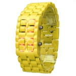 New Ferro metal Samurai Pulseira LAVA Assista Digital LED Rel¨®gios Hour Homens Mulheres