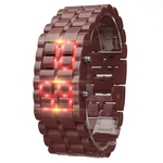 New Ferro metal Samurai Pulseira LAVA Assista Digital LED Rel¨®gios Hour Homens Mulheres