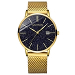 Homens Casual Business Luxury Star Alloy Strip Quartz Relógio de pulso de aço inoxidável Men's watch