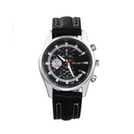 New Men Watch pulseira de couro Alloy Dial de pulso de quartzo WH