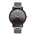 New Men Watch Stainless Steel Rel¨®gio Masculino Quartz Alloy Belt Rel¨®gio de pulso Casual