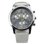 New Mes Rodada Dial Faux Leather Strap Watch de pulso de quartzo moda