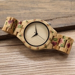 No calibration swatch full bamboo watch peony printing quartz wood watch