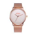 New Women Watch Stainless Steel Rel¨®gio Masculino Quartz Mesh Belt Rel¨®gio de pulso Casual