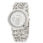 Womens Cowboy Chain Stainless Steel Watch Band Quartz Wristwatch SL