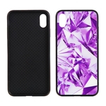 Acekool Para Pattern iPhone XS MAX Moda Cor de Borda Caixa do telefone do vidro Proteção Integral Anti-queda suave Gostar