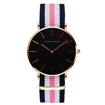 Niceday Hannah Martin Unisex Casual Relógios Rodada Dial impermeável quartzo relógio com pulseira de couro para Estudantes