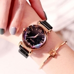 Moda Starry Sky relógio de quartzo Magnet Strap gratuito Buckle inoxidável Women Watch Aço
