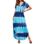 Mshop Mulher Tamanho Grande Impressão Tie-dye Casual Vestido De Manga Curta