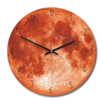 Redbey Mute Lua Forma Relógio De Parede De 28 Centímetros Decoração